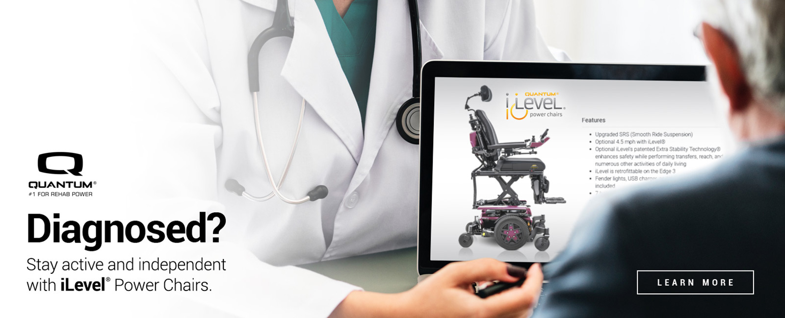 Stay active and independent with iLevel Power Chairs.